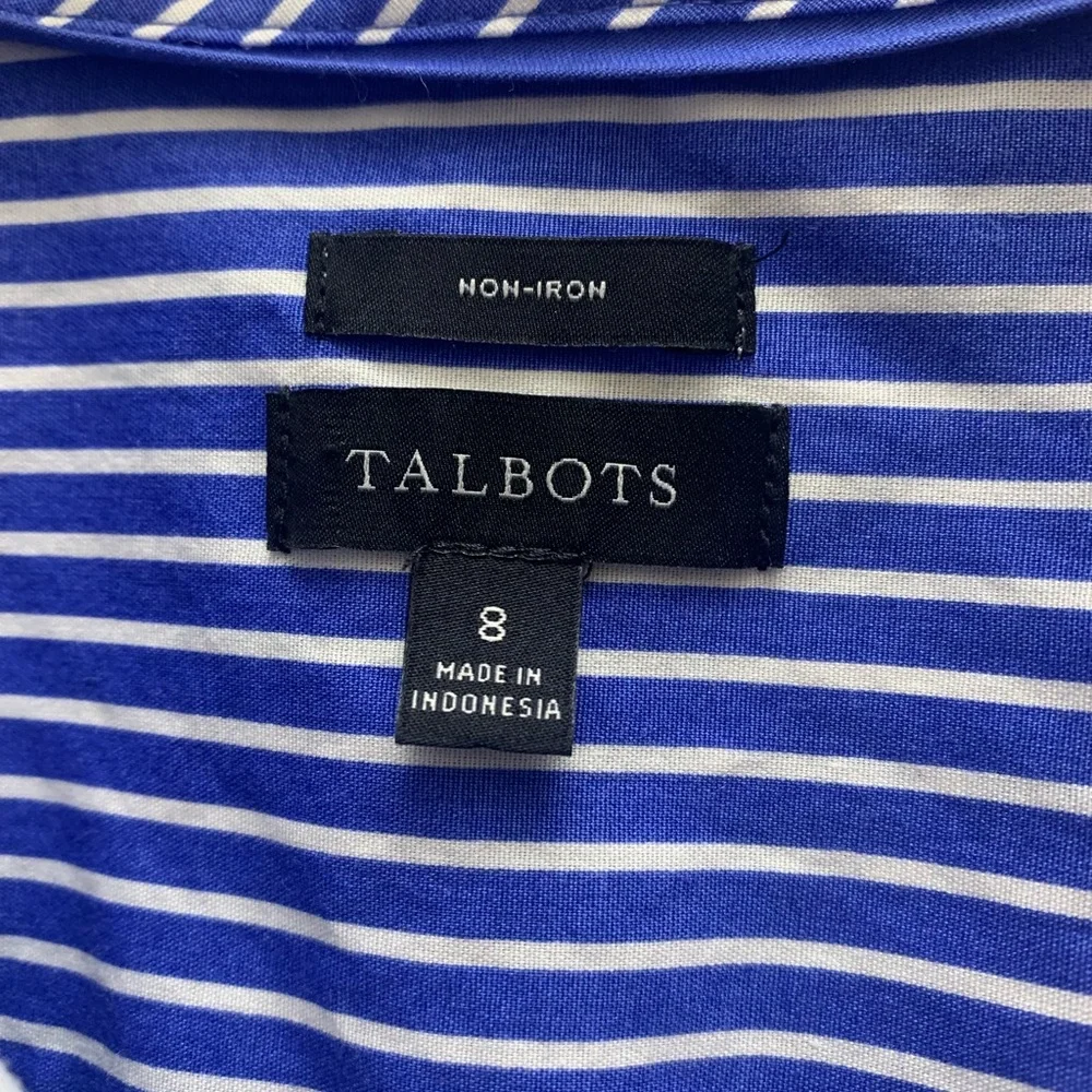 Talbots Blue and White Striped Shirt - Picture 3 of 3